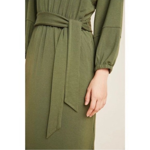 Anthropologie Thalia dolman sleeve green fleece midi dress - Picture 12 of 12